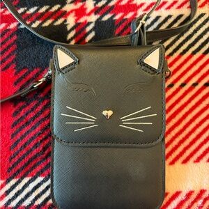 Chic Black Cat Crossbody Touchscreen Bag